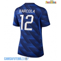 Camisa de time de futebol França Bradley Barcola #12 Replicas 1º Equipamento Feminina Mundo 2026 Manga Curta